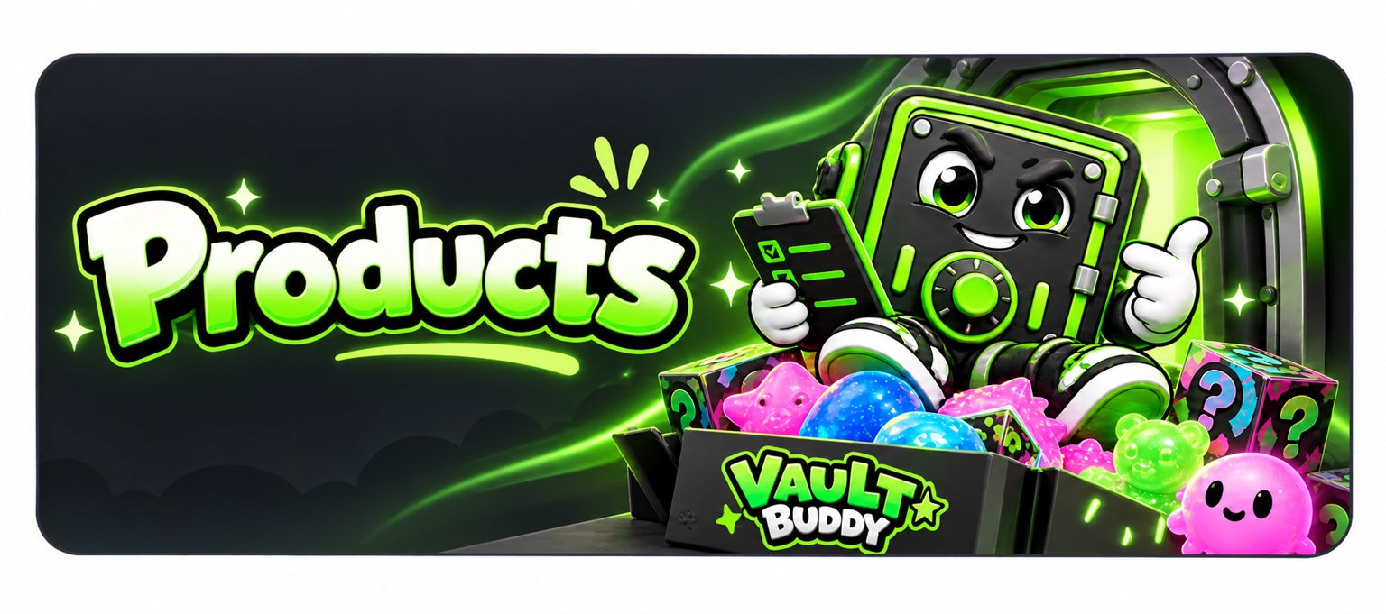 Vault Buddy mascot with toys